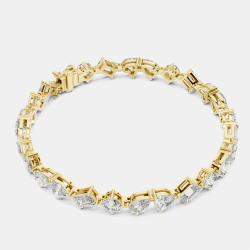 Pre Owned 10.00 cts Mixed Fancy Cut 18k Yellow Gold Lab Grown Diamond Bracelet
