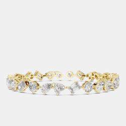 Pre Owned 10.00 cts Mixed Fancy Cut 18k Yellow Gold Lab Grown Diamond Bracelet