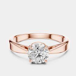 Pre Owned 5.00 cts Round 18k Rose Gold Solitaire Lab Grown Diamond Band RIng Size 53