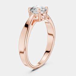 Pre Owned 5.00 cts Round 18k Rose Gold Solitaire Lab Grown Diamond Band RIng Size 53
