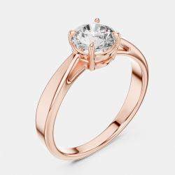 Pre Owned 5.00 cts Round 18k Rose Gold Solitaire Lab Grown Diamond Band RIng Size 53