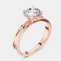 Pre Owned 3.00 cts Round 18k Rose Gold Lab Grown Diamonds Solitaire Diamond Band Size 53