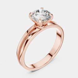 Pre Owned 6.00 cts Round 18k Rose Gold Solitaire Lab Grown Diamond Band Size 53