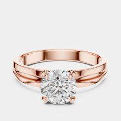 Pre Owned 6.00 cts Round 18k Rose Gold Solitaire Lab Grown Diamond Band Size 53