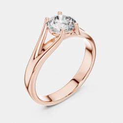 Pre Owned 5.00 cts Round 18k Rose Gold Solitaire Lab Grown Diamond Band Size 53