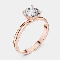 Pre Owned 6.00 cts Round 18k Rose Gold Solitaire Lab Grown Diamond Band Size 53