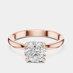 Pre Owned 6.00 cts Round 18k Rose Gold Solitaire Lab Grown Diamond Band Size 53