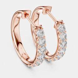 Pre Owned 0.70 cts Round Cut 18k Rose Gold Lab Grown Diamond Hoop Earrings