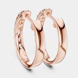 Pre Owned 0.70 cts Round Cut 18k Rose Gold Lab Grown Diamond Hoop Earrings