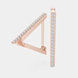 Pre Owned 1.00 cts Round Cut 18k Rose Gold Lab Grown Diamond Earrings