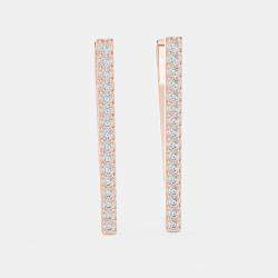 Pre Owned 1.00 cts Round Cut 18k Rose Gold Lab Grown Diamond Earrings