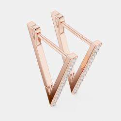 Pre Owned 1.00 cts Round Cut 18k Rose Gold Lab Grown Diamond Earrings