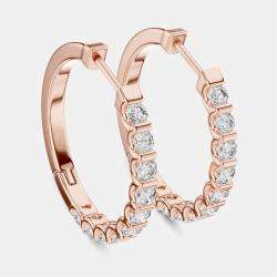 Pre Owned 0.60 cts Round Cut 18k Rose Gold Lab Grown Diamond Hoop Earrings