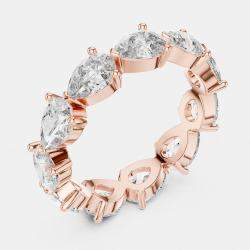 Pre Owned 3.00 cts Pear Cut 18k Rose Gold Lab Grown Diamond Ring Size 53