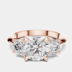 Pre Owned 3.00 cts Round 18k Rose Gold Lab Grown Diamond Ring Size 53