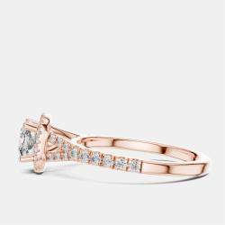 Pre Owned 1.00 cts Round 18k Rose Gold Lab Grown Diamond Ring Size 53