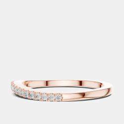 Pre Owned 0.2 cts Side Stack Round Cut 18k Rose Gold Lab Grown Diamond Ring Size 53