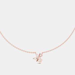 Pre Owned 2.00 cts Fancy Pear Cut 18k Rose Gold Lab Grown Diamond Pendant Necklace