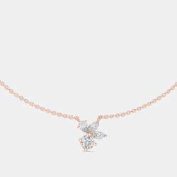 Pre Owned 2.00 cts Fancy Pear Cut 18k Rose Gold Lab Grown Diamond Pendant Necklace