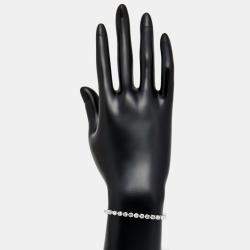 Pre Owned 6.24 cts Round Brilliant Cut Lab Grown Diamonds 18k White Gold Tennis Bracelet