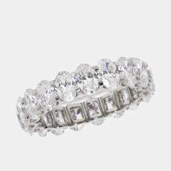 Pre Owned 4.80 cts Oval Brilliant Lab Grown Diamond 18k White Gold Eternity Band Ring Size 53