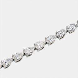 Pre Owned 9.3 cts Pear Brilliant Lab Grown Diamond 18k White Gold Tennis Bracelet