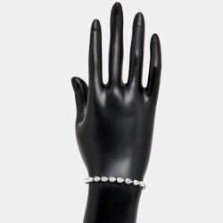 Pre Owned 9.3 cts Pear Brilliant Lab Grown Diamond 18k White Gold Tennis Bracelet