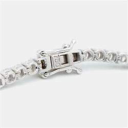 Pre Owned 3.50 cts Round Brilliant Cut Lab Grown Diamonds 18k White Gold Tennis Bracelet