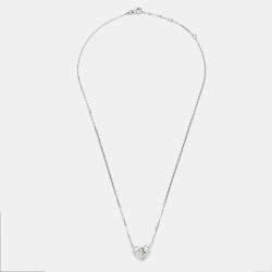 Pre Owned 3.00 cts Heart Brilliant Lab Grown Diamond 18k White Gold Necklace
