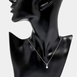 Pre Owned 0.50 cts Round Brilliant Cut 18k White Gold Lab Grown Diamond Solitaire Pendant Necklace