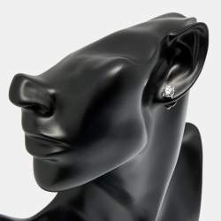 Pre Owned 2.10 cts Round Brilliant Cut 18k White Gold Lab Grown Diamond Solitaire Stud Earrings