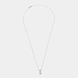 Pre Owned 0.33 ct Round Brilliant Cut 18k White Gold Lab Grown Diamond Solitaire Pendant Necklace