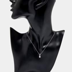 Pre Owned 0.33 ct Round Brilliant Cut 18k White Gold Lab Grown Diamond Solitaire Pendant Necklace