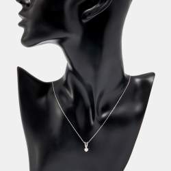 Pre Owned 0.30 cts Round Brilliant Cut 18k White Gold Lab Grown Diamond Solitaire Pendant Necklace