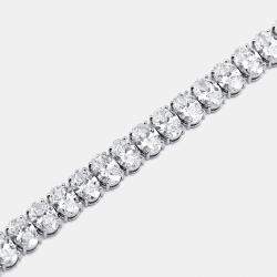 مملوكة مسبقًا قلادة ذهب أبيض عيار 18 بحجر ماس بيضاوي مصنع مخبريًا  بوزن 44 قيراط