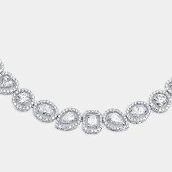 Pre Owned 16 cts Lab Grown Diamond 18k White Gold Necklace