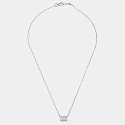Pre Owned 1.2 cts Lab Grown Diamond 18k White Gold Necklace