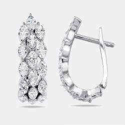 Pre Owned 2.3 cts Marquise Lab Grown Diamond 18k White Gold Earrings