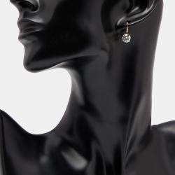 Pre Owned 2 cts Round Lab Grown Diamond 18k Yellow Gold Earrings