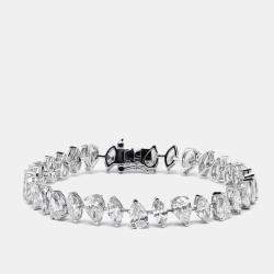 مملوكة مسبقًا 13.5 cts Pear and Marquise Lab Grown Diamond 18k White Gold Bracelet