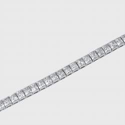 مملوكة مسبقًا 13 cts Princess Lab Grown Diamond 18k White Gold Bracelet