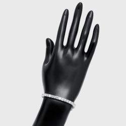 مملوكة مسبقًا 13 cts Princess Lab Grown Diamond 18k White Gold Bracelet