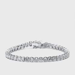 Pre Owned 10.5 cts Round Lab Grown Diamond 18k White Gold Bracelet