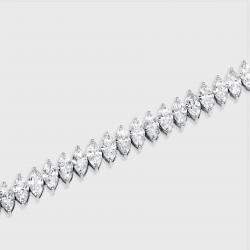 مملوكة مسبقًا سوار من الذهب الأبيض عيار 18 بقيراط 13.5 بتصميم ماركيز وألماس مصنع مختبرياً