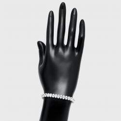 Pre Owned 18 cts Oval Lab Grown Diamond 18k White Gold Bracelet