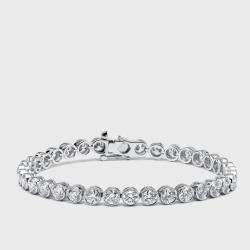 Pre Owned 7.5 cts Round Lab Grown Diamond 18k White Gold Bracelet