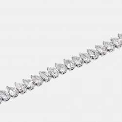 Pre Owned 14 cts Pear Lab Grown Diamond 18k White Gold Bracelet