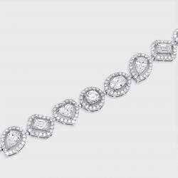 Pre Owned 9.5 cts Lab Grown Diamond 18k White Gold Bracelet