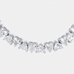 Pre Owned 15.5 cts Heart Lab Grown Diamond 18k White Gold Bracelet