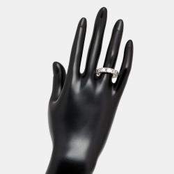 Pre Owned 6.5 cts Emerald Cut Lab Grown Diamond 18k White Gold Eternity Ring Size 51